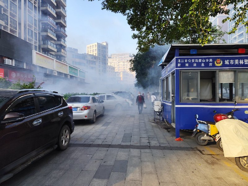 网友投稿：11月9日，广东省湛江市对停靠在路边的车辆及共享单车进行消杀
