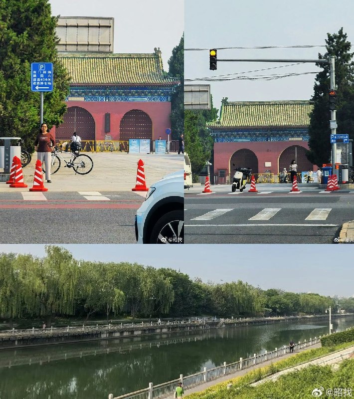 5月13日，中国和美国国旗已在北京首都机场高速路两旁就位