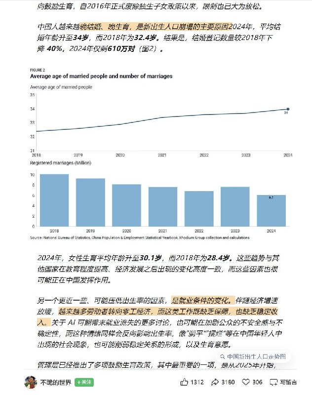 近日，专注中国人口问题研究的分析人士荣鼎（Allen Feng）发布文章指出，中国官方人口预估可能偏乐观
