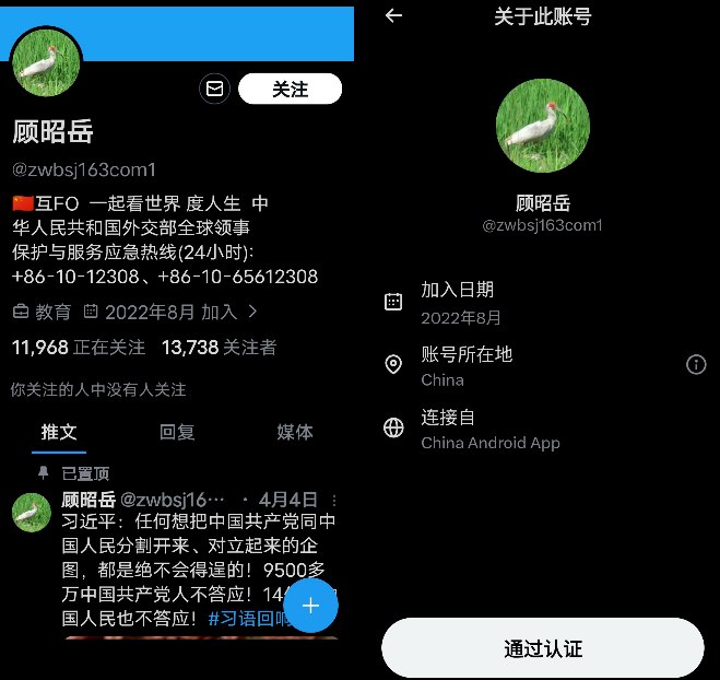 有网友发现一些网评员也会在推特上分享“记事本”链接而这些账号清一色来自于中国直连IP