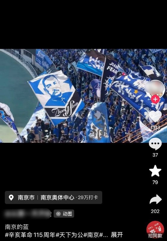 双十这天，抖音网友晒青天白日，还有人写“南望王师”10月10日，抖音网友晒出青天白日图案、孙中山肖像和“大中至正”书法