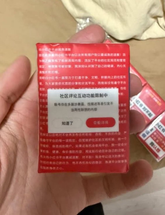 网友投稿：3月15日，上海小红书总部楼下有人举着写有“小红书爸爸，对不起我低俗”的牌子