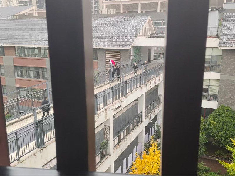 网友投稿：11月9日下午，贵州贵阳清镇市的博雅国际实验学校，在这所封闭式寄宿制学校，有一名学生返校后因不堪重负的学习压力而萌生轻生念头，试图从楼顶跳下，后续老师赶来将其死死拉住，避免了悲剧发生