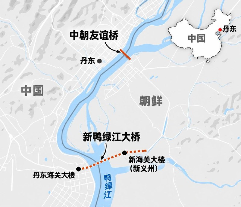新鸭绿江大桥通车一周，卫星图像已发现逾280辆卡车待检10月28日，首尔经济日报报道，据韩国统一部向国会提交的数据