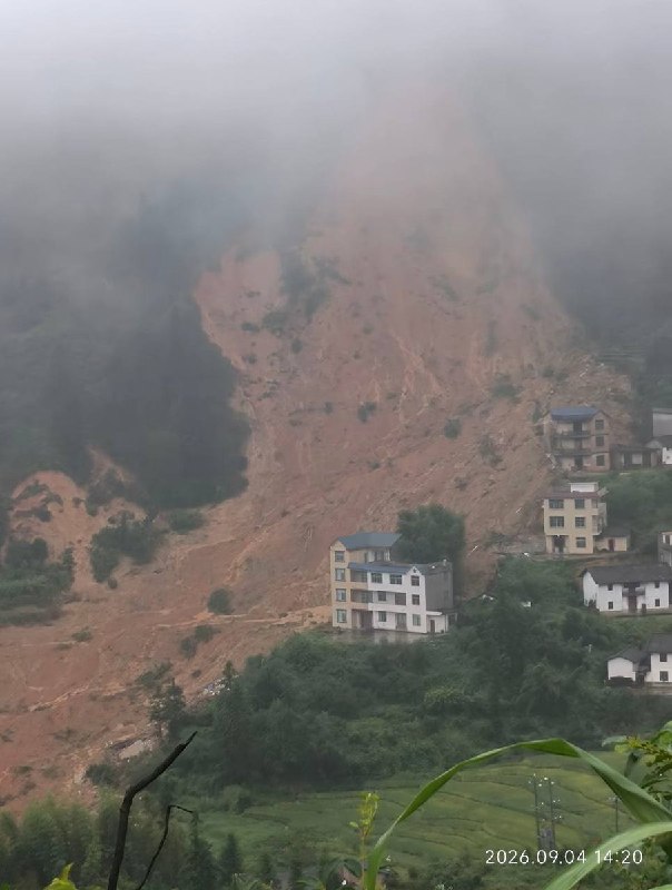 9月4日，江西吉安市遂川县因连日暴雨引发多地山体滑坡等灾害，大量民房被滑坡山体掩埋或冲毁，并造成灾区大面积断水、断电及断网