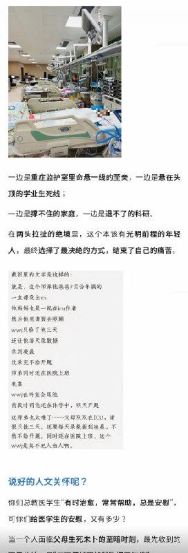 9月15日，国内以公众号发布文章悼念逝去的同学，并呼吁针对学生遭遇家庭重大变故、重大疾病等情况，建立延期、减负等机制，同时提出“导师权力要有边界”“学生不是廉价的科研劳动力”等观点