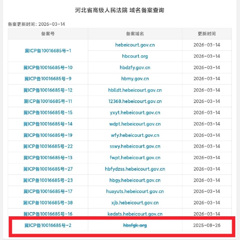 河北高院官网，现已更名为“寂寞人妻影院”3月14日，有网友发现，由于河北省高级人民法院司法公开平台网站域名到期没付费，被黄色网站抢注