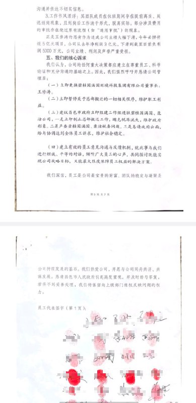 网友投稿：11月24日，碧桂园服务所属子公司“碧桂园满国集团”的近百名员工在公司总部门前聚集抗议