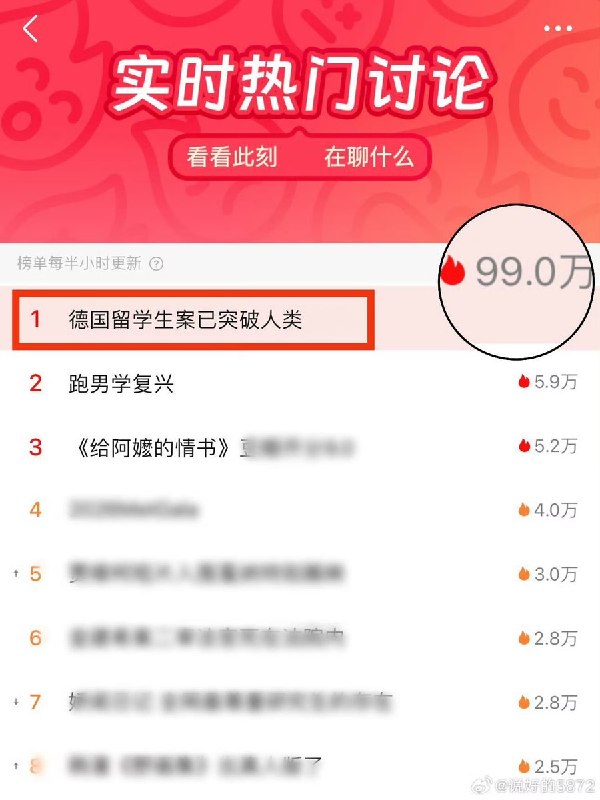 5月7日，在网友们的不懈努力下，将该事件推到了小红书热搜榜第一名