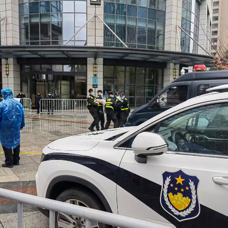 在这次抓捕行动中，一名中年妇女被五名蒙面警察粗暴制服：一人紧紧抱住她的上身，其余四人分别强行抓住她的四肢，以这种极具羞辱性和侮辱性的姿势，将她强行带走