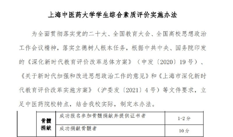 “捐献骨髓：10分/次”9月10日，有网友晒出一张高校加分群聊截图：全血义务献血1分/次、成分献血0.5分/次，而“捐献骨髓”可获10分/次