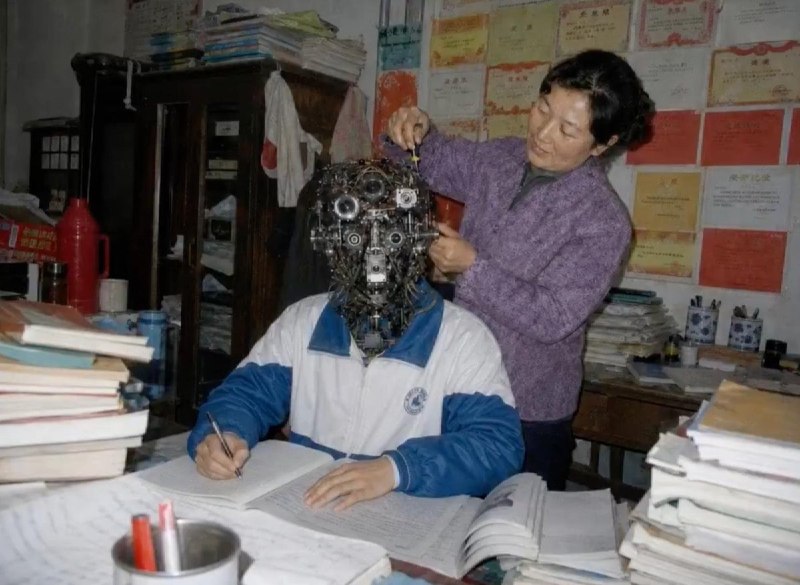 近日，网友通过AI制作的中国学生现状视频