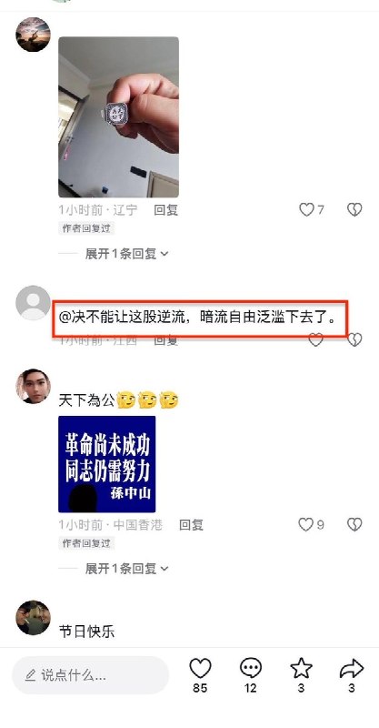 双十节中国网友纪念孙中山，暗中表达对民主自由的向往10月10日，中国网民通过各种方式纪念孙中山先生，并且通过展示“天下为公”及孙中山的著名观点“国家非一人之天下，非一家之天下，非一党之天下、乃天下人之天下”来表达敬意和对民主自由的向往