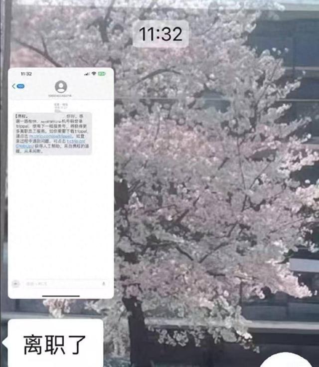 近日，多名携程员工近日收到以公司名义发送的“离职员工服务”短信