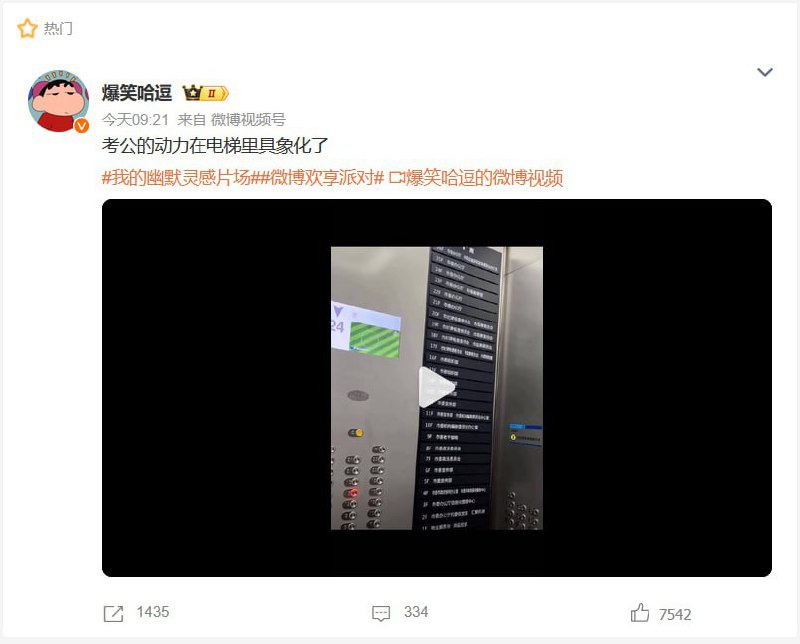 近期，一段网络视频《考公的动力在电梯里具象化了》走红，视频中的政府办公楼电梯，将科层体系的权力结构以最直观的方式分阶级展示出来：从上至下依次是时为办公厅，市纪检委，组织部等