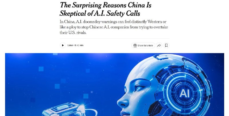 中国如何看待AI末日论9月27日，《纽约时报》发文成，在硅谷，有人担心人工智能会强大到失控，发动全球无人机战争，甚至引爆核弹；在北京，应对的办法也许很简单：断电、断网、抓人